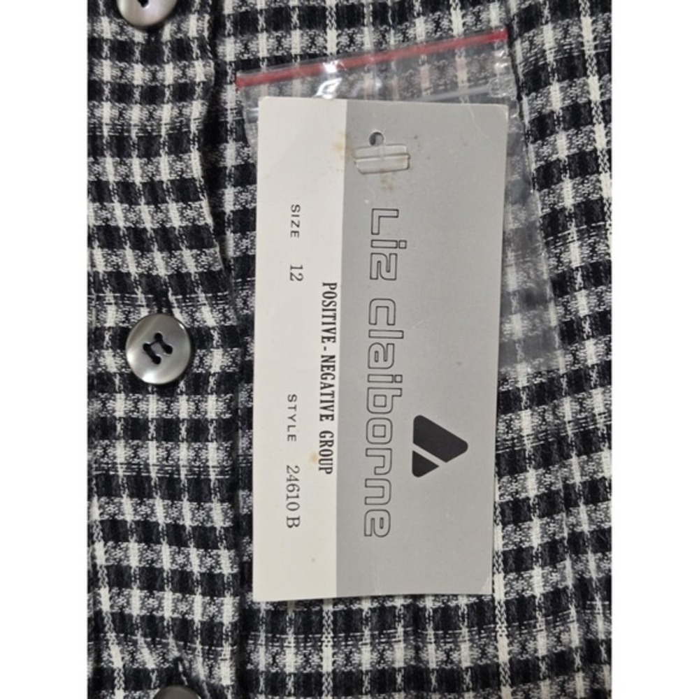 Vintage Liz Claiborne Skirt NWT Womens Size 12 Black / White Long Button NEW - Picture 3 of 5